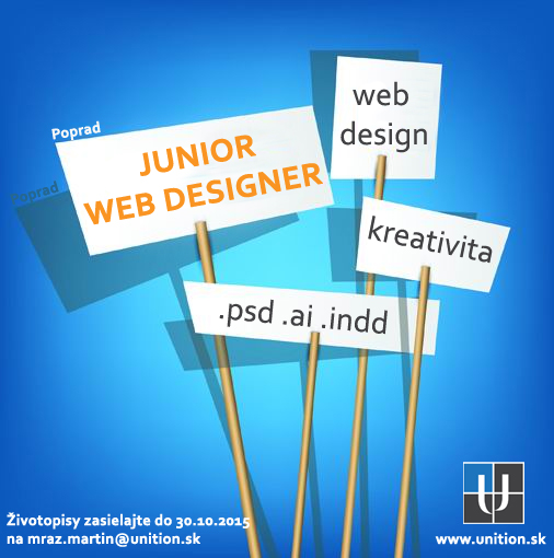 Voľné pracovné miesto - Web designer Junior